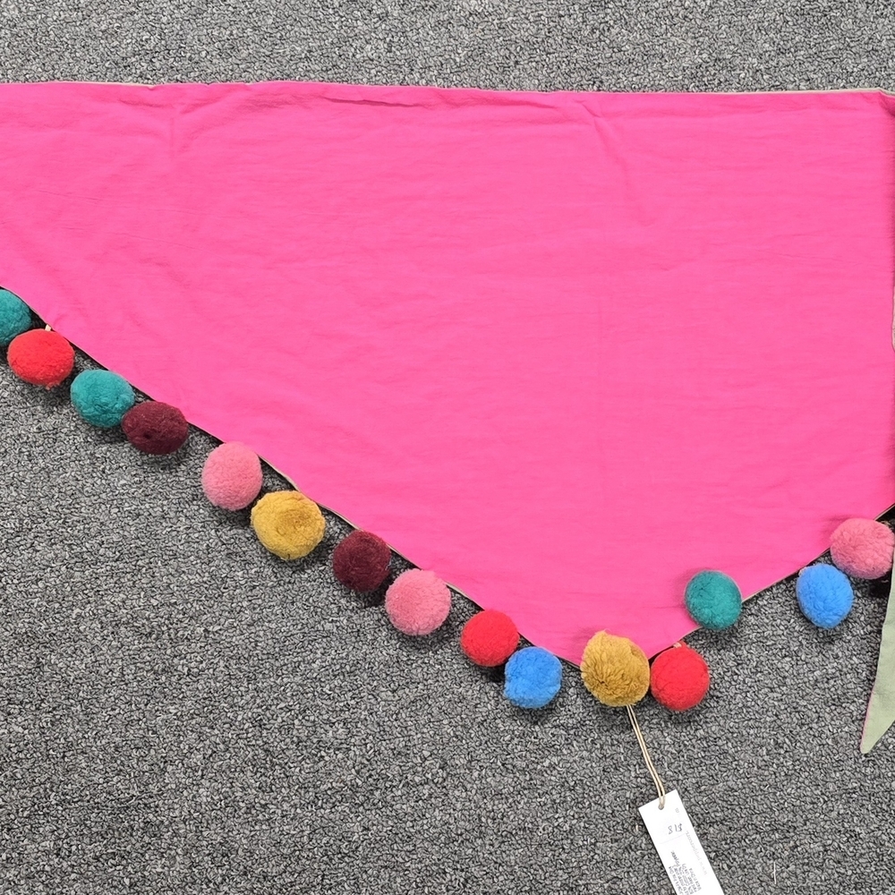 Peppercorn Kids Pink Scarf with Colorful Pom Poms